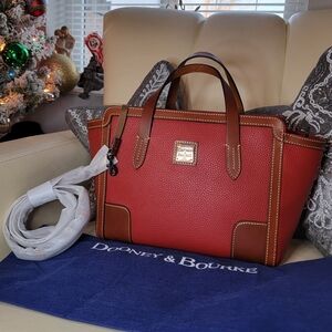 Dooney & Bourke Red Pebbled Leather Shopper Style Arm/Crossbody Bag NWT